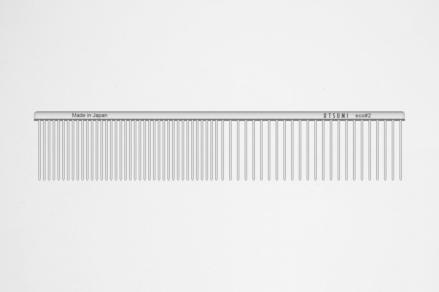 Utsumi ECO 2 grooming comb brass handle coat preparation comb silver