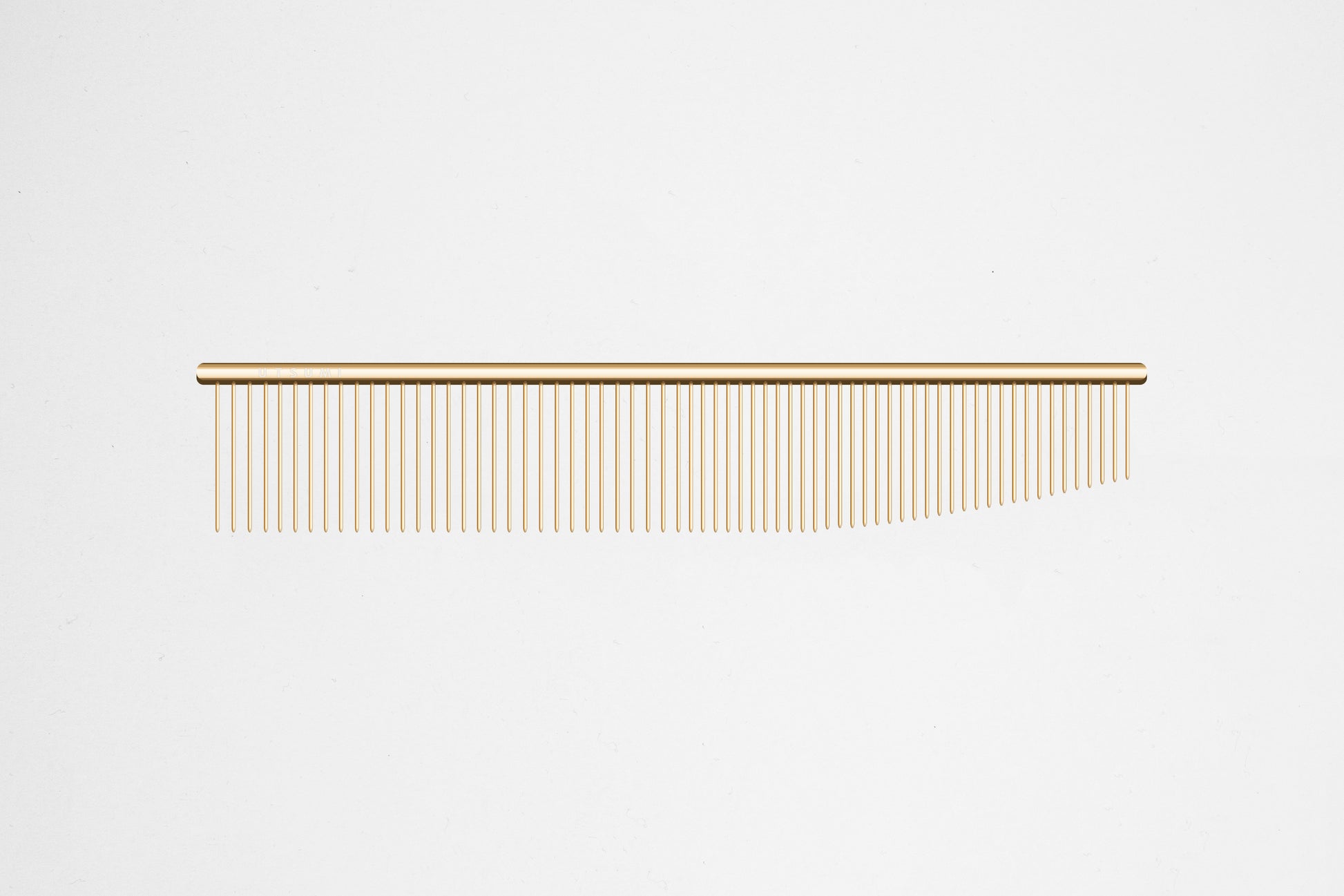 Utsumi 6.5 inch stainless steel finishing comb gold