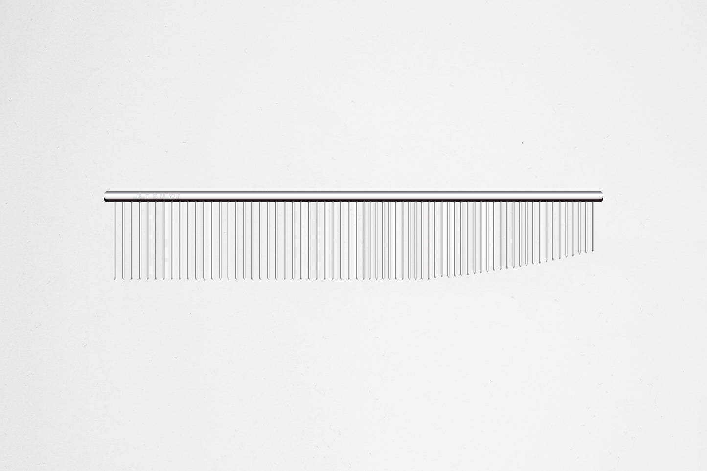 Utsumi combination comb curved and straight grooming comb silver