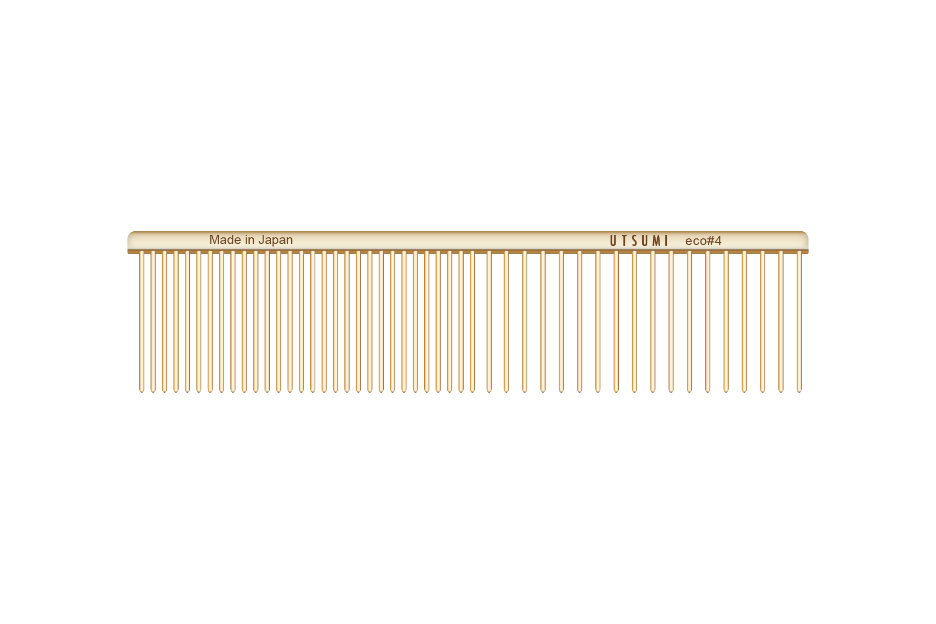 Utsumi ECO 4 grooming comb gold brass handle 19cm