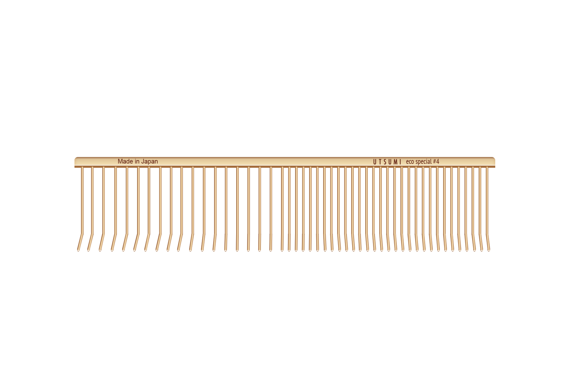 Utsumi ECO Special 4 dog grooming comb brass handle gold